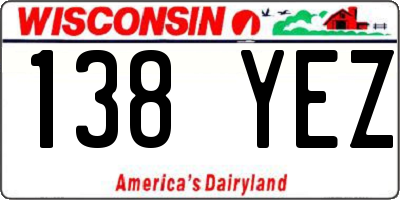 WI license plate 138YEZ