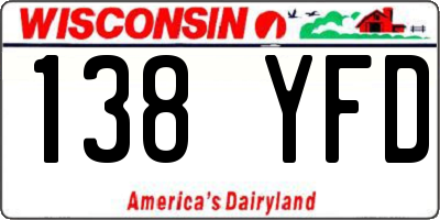 WI license plate 138YFD