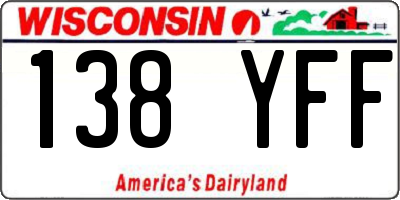 WI license plate 138YFF