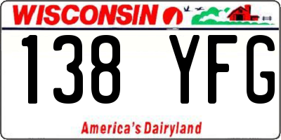 WI license plate 138YFG
