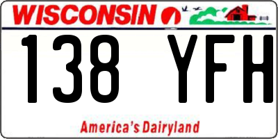 WI license plate 138YFH