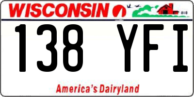 WI license plate 138YFI