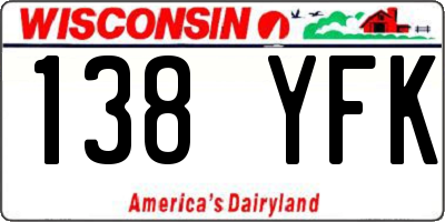 WI license plate 138YFK