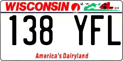 WI license plate 138YFL