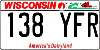 WI license plate 138YFR