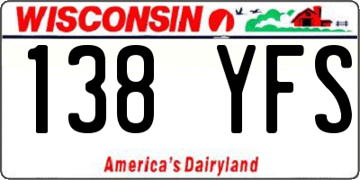 WI license plate 138YFS