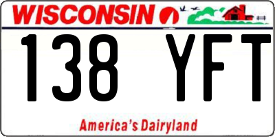 WI license plate 138YFT