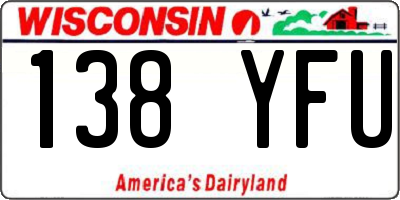 WI license plate 138YFU