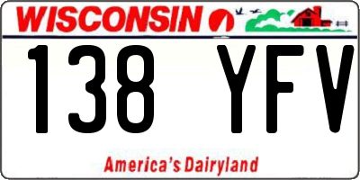 WI license plate 138YFV