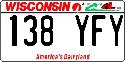 WI license plate 138YFY