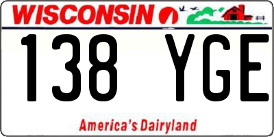 WI license plate 138YGE