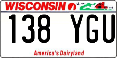 WI license plate 138YGU