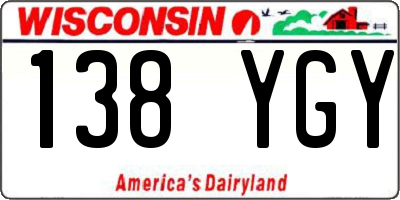 WI license plate 138YGY