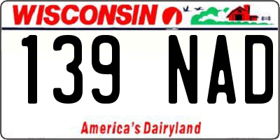 WI license plate 139NAD