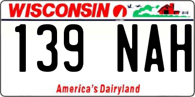 WI license plate 139NAH