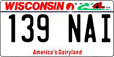 WI license plate 139NAI