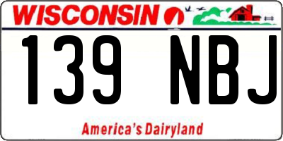 WI license plate 139NBJ