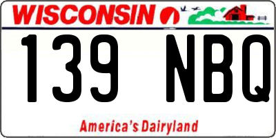 WI license plate 139NBQ