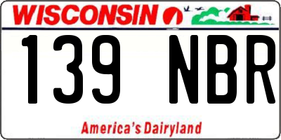 WI license plate 139NBR