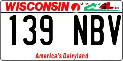 WI license plate 139NBV