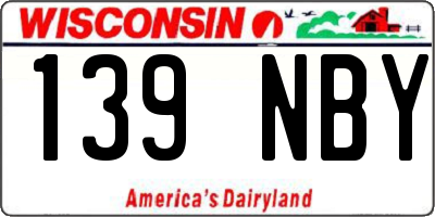 WI license plate 139NBY