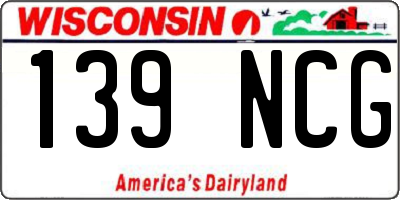 WI license plate 139NCG