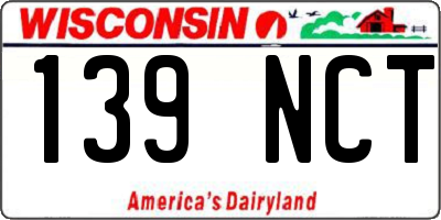 WI license plate 139NCT