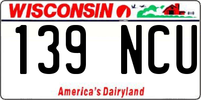 WI license plate 139NCU