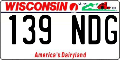 WI license plate 139NDG