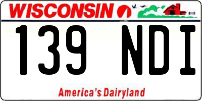 WI license plate 139NDI