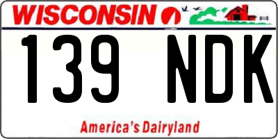 WI license plate 139NDK