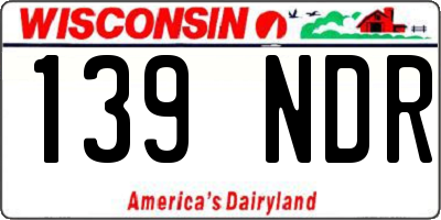 WI license plate 139NDR