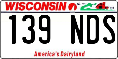 WI license plate 139NDS