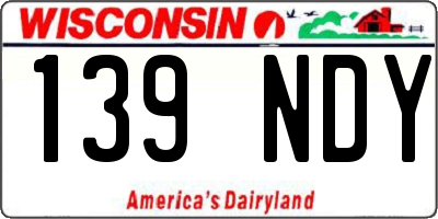 WI license plate 139NDY