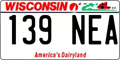 WI license plate 139NEA