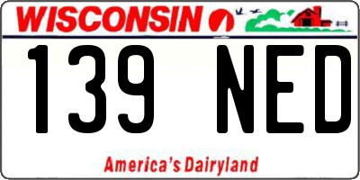 WI license plate 139NED