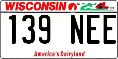 WI license plate 139NEE