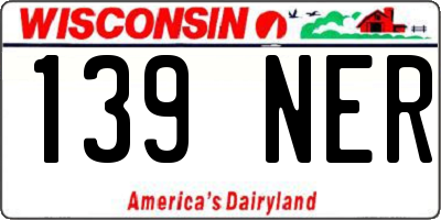 WI license plate 139NER