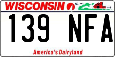 WI license plate 139NFA