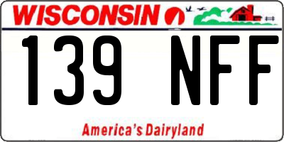 WI license plate 139NFF