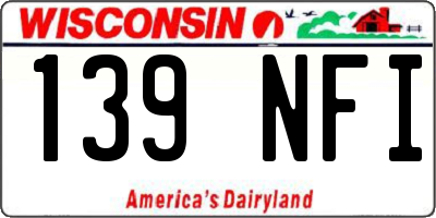 WI license plate 139NFI