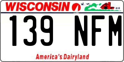 WI license plate 139NFM