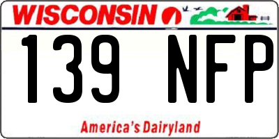 WI license plate 139NFP