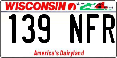 WI license plate 139NFR