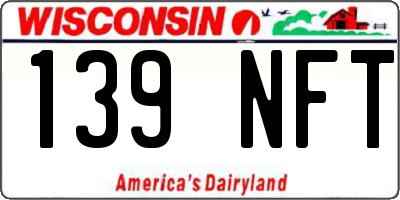 WI license plate 139NFT
