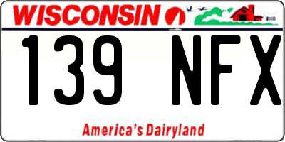 WI license plate 139NFX