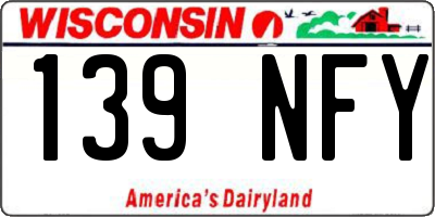 WI license plate 139NFY
