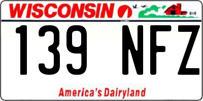 WI license plate 139NFZ