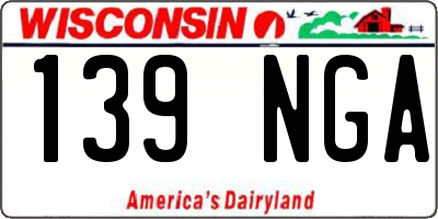 WI license plate 139NGA