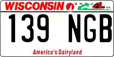 WI license plate 139NGB